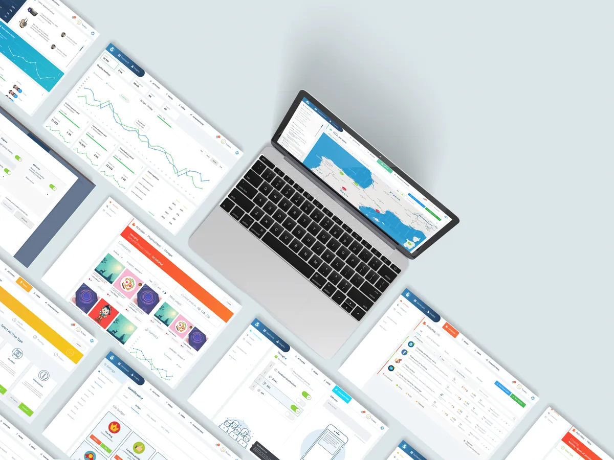 Social and Loyal dashboard screens.